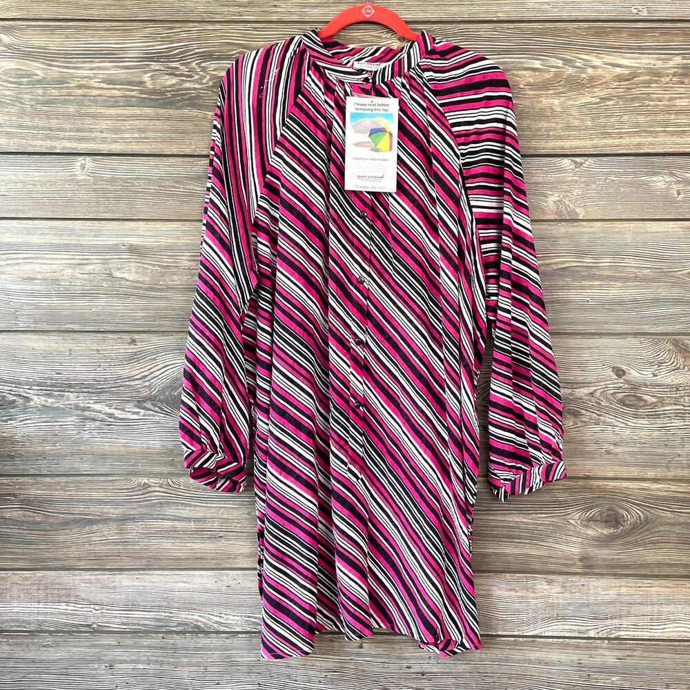 newport news sun streak Shirt Dress Swim Coverup SZ 2X C101509